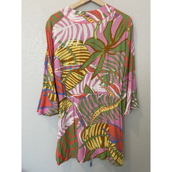 Revolve Maaji Joy Kaftan Beach Coverup Dress Tropical Lightweight Colorful Large - Picture 4 of 11